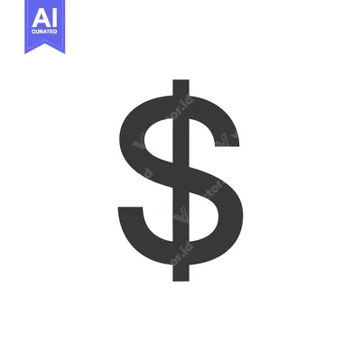 Premium design asset: Black and White Dollar Sign Icon