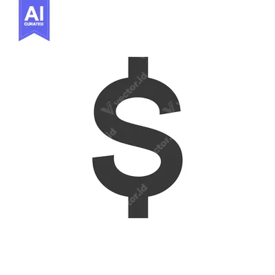 Premium design asset: Black and White Dollar Sign Icon