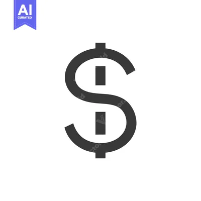 Aset desain premium: Black and White Dollar Sign Icon