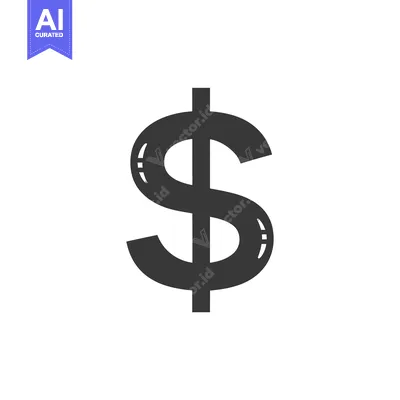 Premium design asset: Black and White Dollar Sign Icon on a White Background