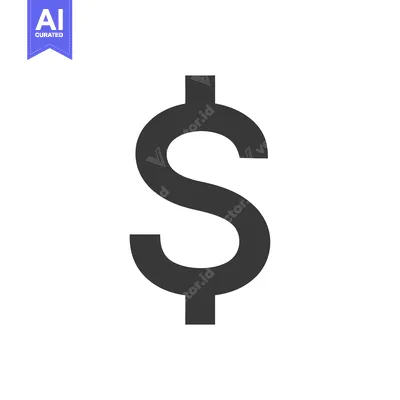 Aset desain premium: Black and White Dollar Sign Symbol