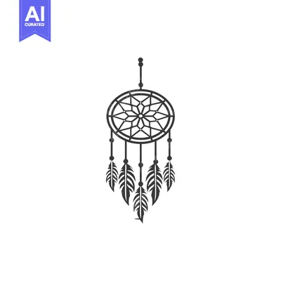 Black and White Dreamcatcher with Feathers