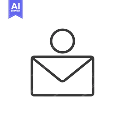 Aset premium populer: Black and White Envelope Icon with Circle on Top