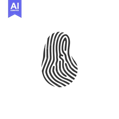 Aset desain premium: Black and White Fingerprint Icon Illustration