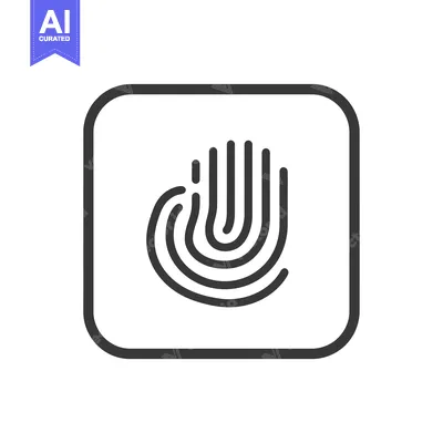 Aset premium populer: Black and White Fingerprint Icon with a Square Frame