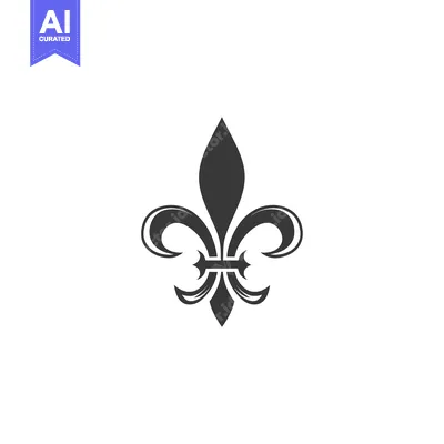 Aset desain premium: Black and White Fleur-de-lis Illustration