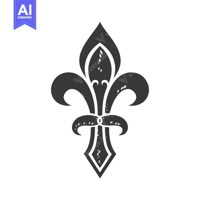 Popular premium asset: Black and White Fleur-de-lis Symbol with Distressed Texture