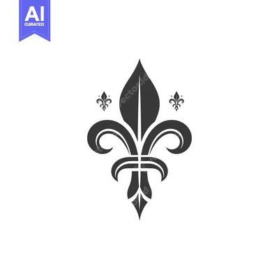 Aset premium populer: Black and White Fleur-de-lis with Two Smaller Ones on the Sides