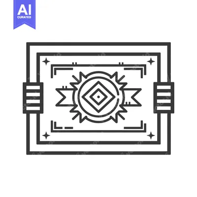 Premium design asset: Black and white geometric design with a diamond in a circle within a s