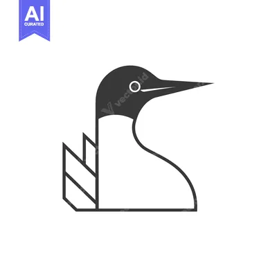 Aset premium populer: Black and White Geometric Illustration of a Bird