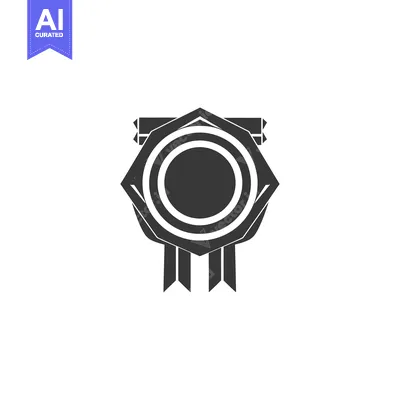Popular premium asset: Black and White Geometric Medal with Ribbons