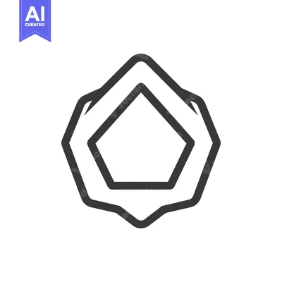 Premium design asset: Black and White Geometric Shape with Five Sides