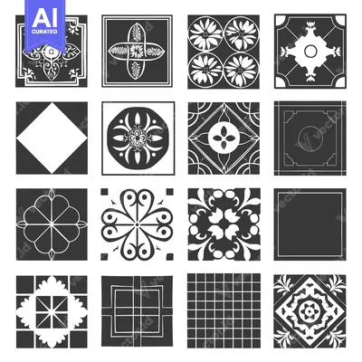 Aset premium populer: Black and White Geometric Tile Pattern Designs