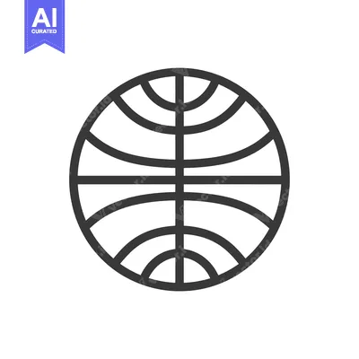 Aset desain premium: Black and White Globe Icon with Lines