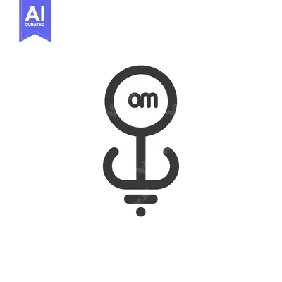 Premium design asset: Black and white graphic of a stylized anchor with "am" inside a circle
