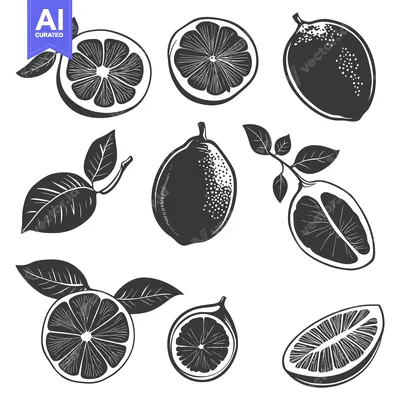 Popular premium asset: Black and White Hand-Drawn Illustrations of Lemons and Lime