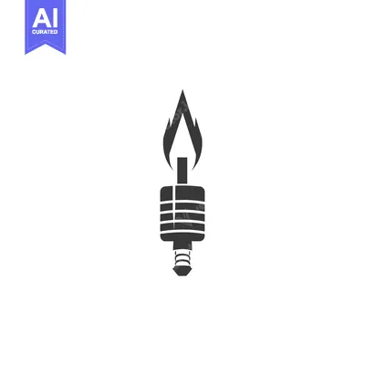 Aset premium populer: Black and White Icon of a Burning Candle