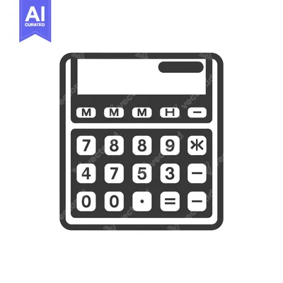 Aset premium populer: Black and White Icon of a Calculator with Numbers and Symbols
