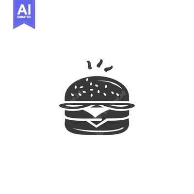 Popular premium asset: Black and White Icon of a Cheeseburger with Sesame Seed Bun