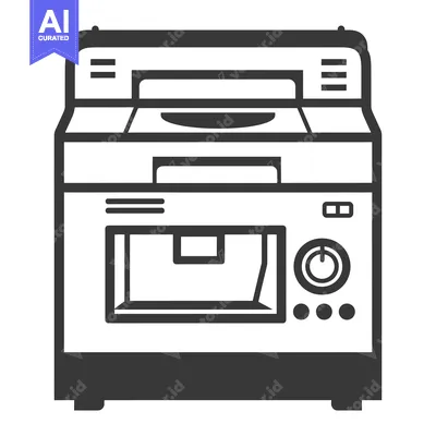 Aset desain premium: Black and White Icon of a Coffee Machine
