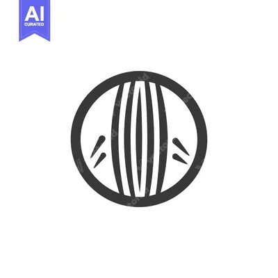 Aset desain premium: Black and white icon of a cricket ball