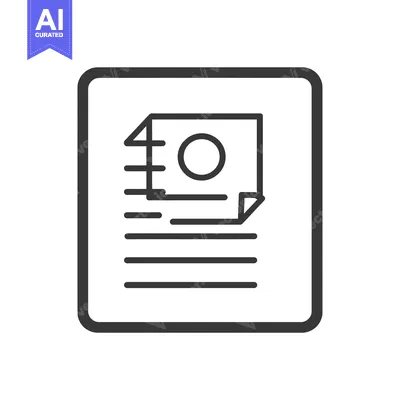 Aset premium populer: Black and White Icon of a Document with a Circle on a Page