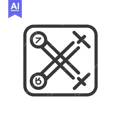 Aset desain premium: Black and White Icon of a Drone with a Number 6 and 7 on its Propeller