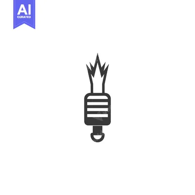 Aset desain premium: Black and white icon of a microphone with a crown on top