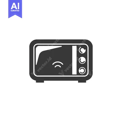 Popular premium asset: Black and White Icon of a Microwave Oven with Wifi Signal