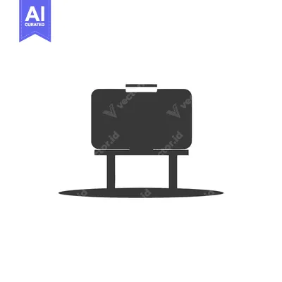 Aset premium populer: Black and White Icon of an Easel