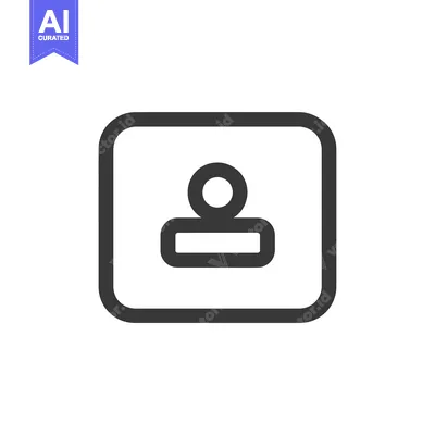 Aset premium populer: Black and White Icon of a Person Inside a Square