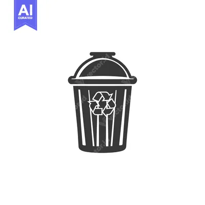 Popular premium asset: Black and White Icon of a Recycling Bin