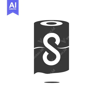 Popular premium asset: Black and White Icon of a Rolled-Up Paper Towel
