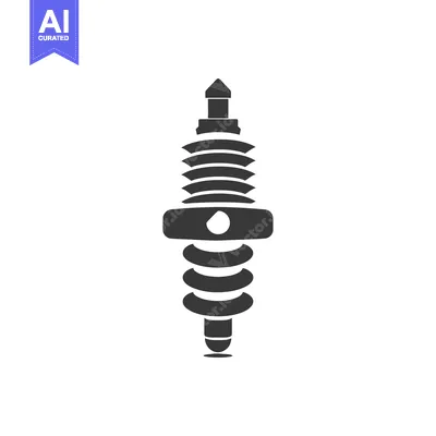 Aset desain premium: Black and White Icon of a Spark Plug with a Droplet