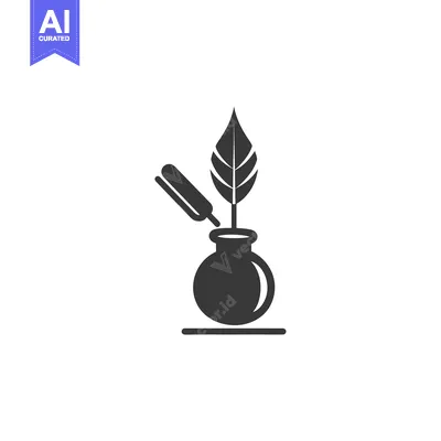 Aset premium populer: Black and White Icon of a Teapot with a Leaf