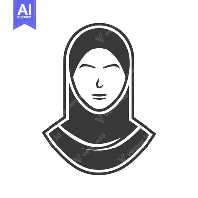 Popular premium asset: Black and White Icon of a Woman Wearing a Hijab