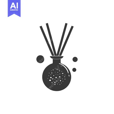 Popular premium asset: Black and White Icon of Reed Diffuser with Droplets