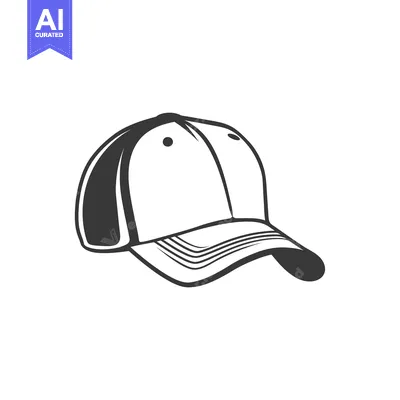 Aset premium populer: Black and White Illustration of a Baseball Cap