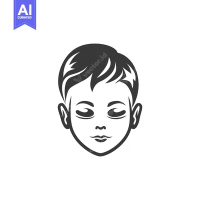 Popular premium asset: Black and White Illustration of a Boy's Face