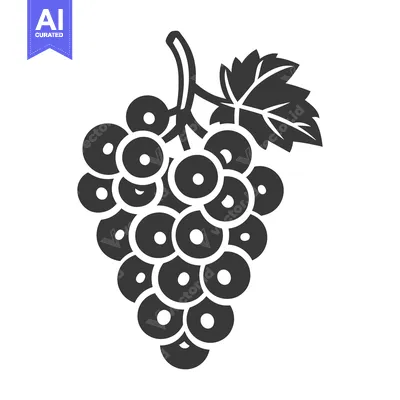 Aset premium populer: Black and White Illustration of a Bunch of Grapes with a Leaf