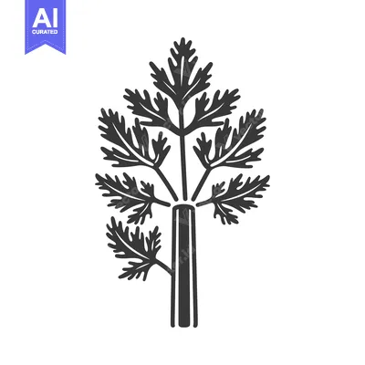 Aset desain premium: Black and White Illustration of a Celery Stalk