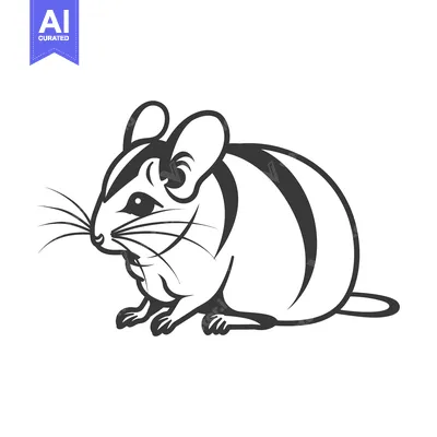 Popular premium asset: Black and white illustration of a chinchilla