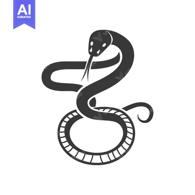 Aset premium populer: Black and White Illustration of a Cobra in a Defensive Position