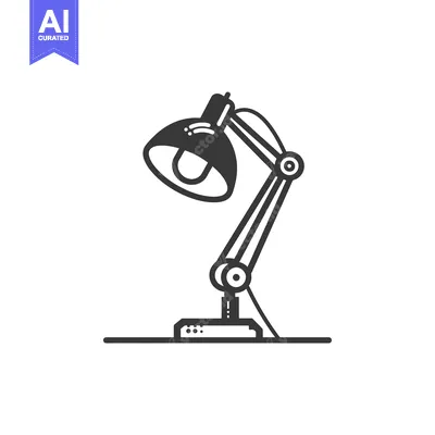Aset premium populer: Black and White Illustration of a Desk Lamp