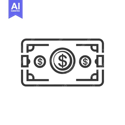 Aset premium populer: Black and white illustration of a dollar bill