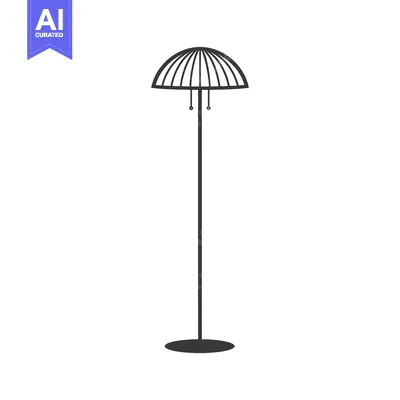 Aset premium populer: Black and White Illustration of a Floor Lamp