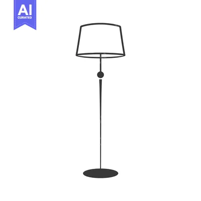 Aset premium populer: Black and White Illustration of a Floor Lamp