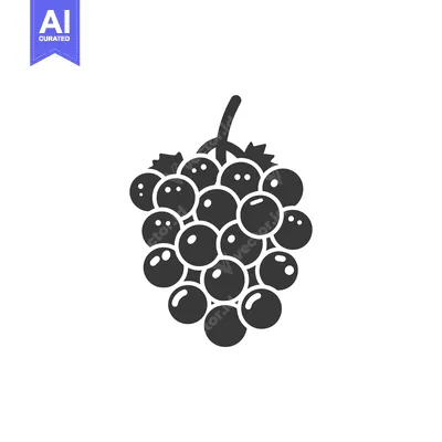 Aset premium populer: Black and White Illustration of a Grape Bunch