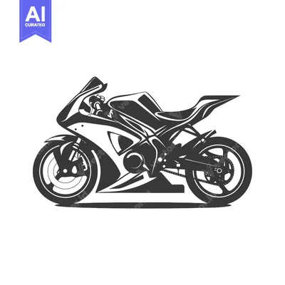 Popular premium asset: Black and White Illustration of a Modern Motorcycle