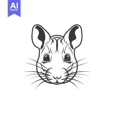 Popular premium asset: Black and White Illustration of a Mouse's Face